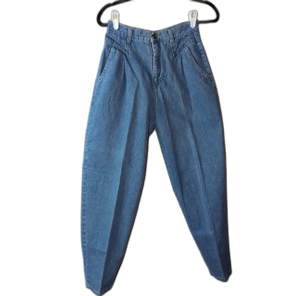 Vintage Cherokee Jeans Women's Small USA High Rise Tapered Med Wash Denim SM10